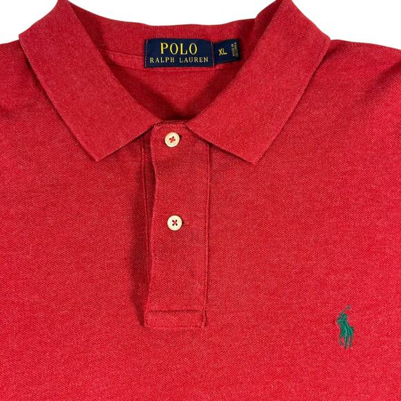 Ralph Lauren Men's Red Polo Shirt Green Pony Short sleeve Size XL santa polo - Picture 3 of 7